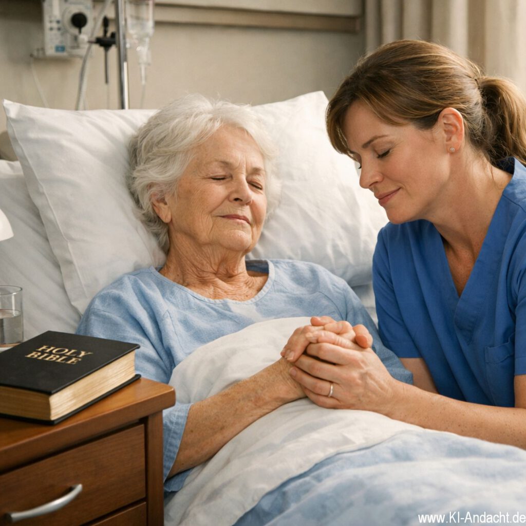 Gebet im Krankenzimmer, Sora, prompted by ChatGPT