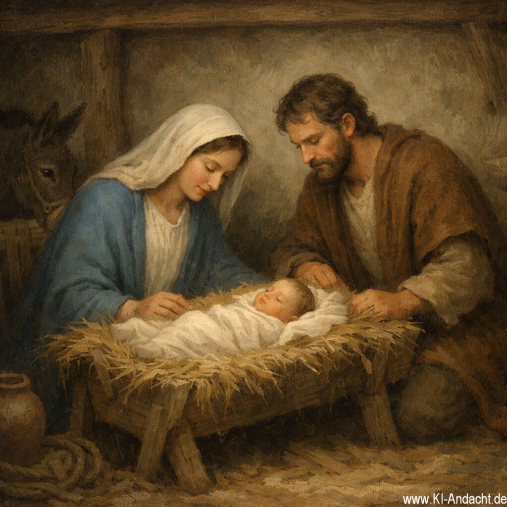 Die Krippe im Stall, Sora, prompted by ChatGPT