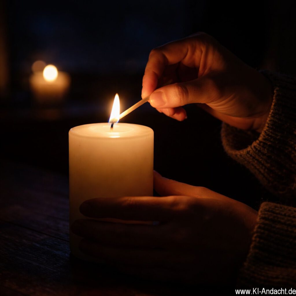 Kerzenlicht in der Dunkelheit, Sora, prompted by ChatGPT