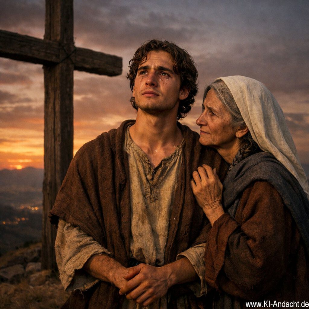 Traurige Abenddämmerung am Kreuz, Sora, prompted by ChatGPT