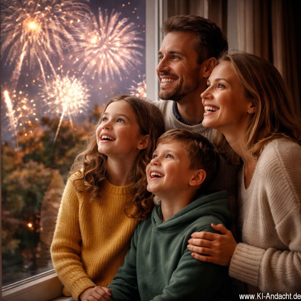 Familie genießt Feuerwerk, Sora, prompted by ChatGPT