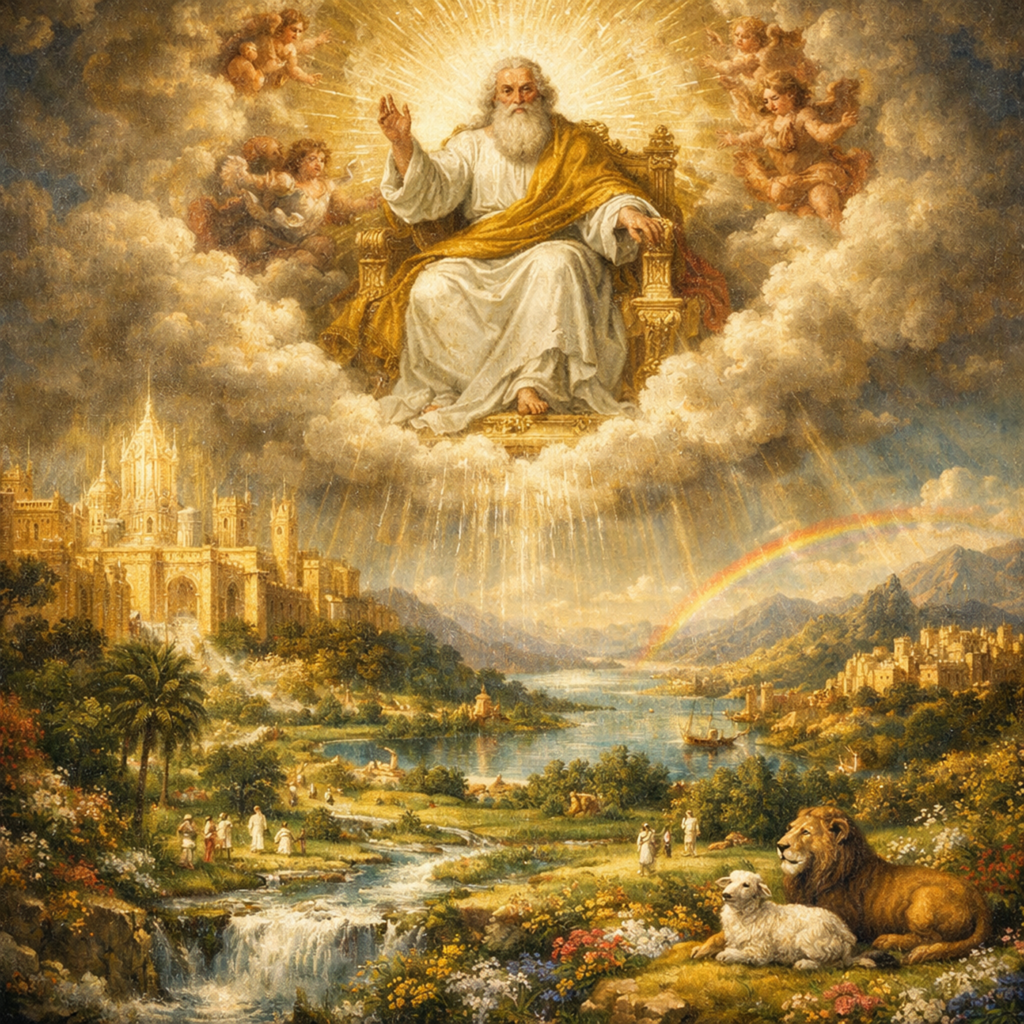 Gott und die Erde, Sora, prompted by ChatGPT