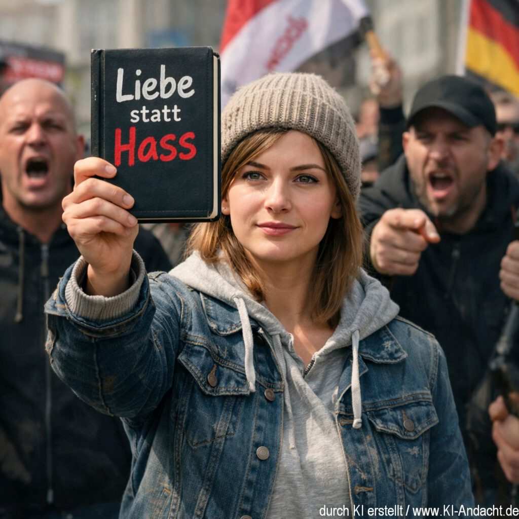 Liebe statt Hass, Sora, prompted by ChatGPT