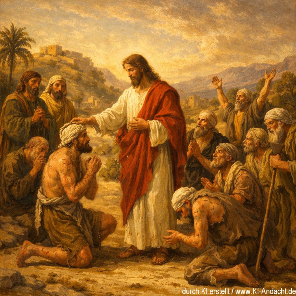 Jesus heilt zehn Aussätzige, Sora, prompted by ChatGPT