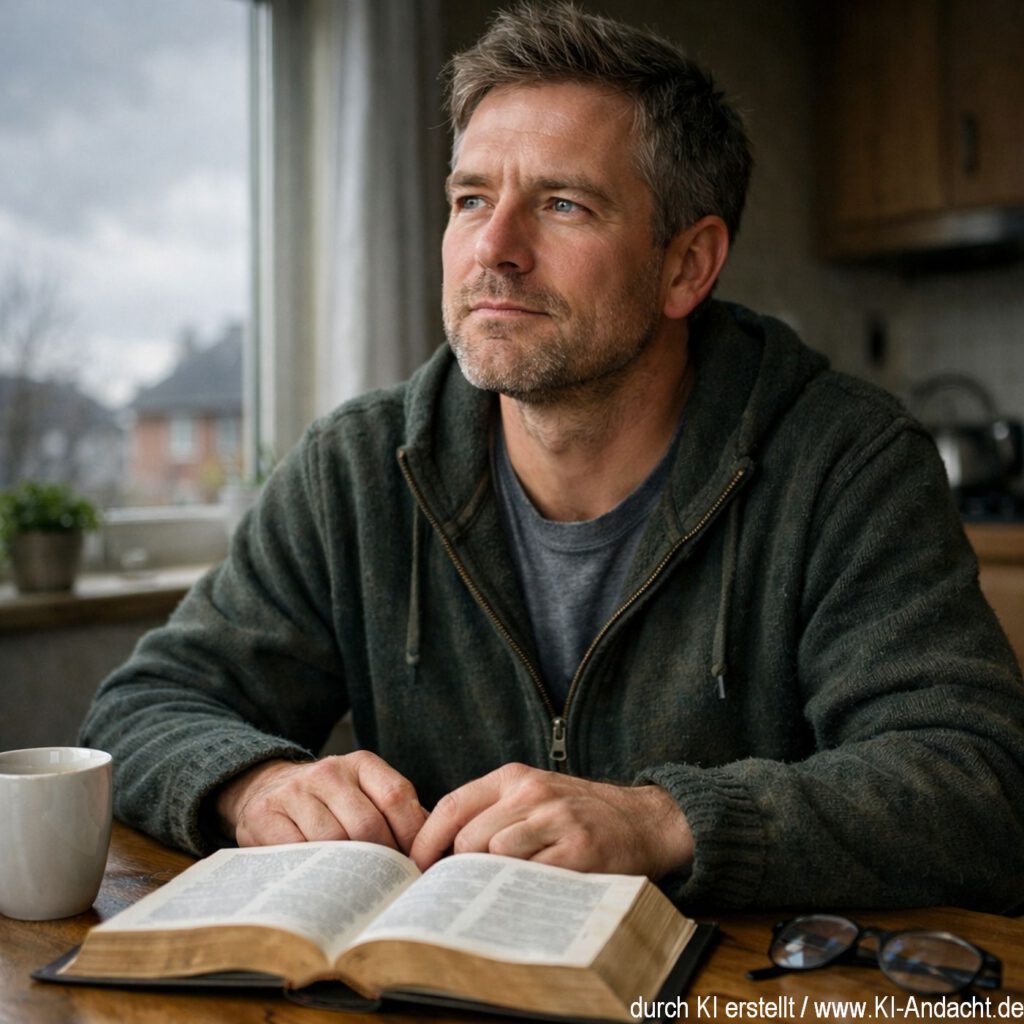 Bibellesen am Küchentisch, Sora, prompted by ChatGPT