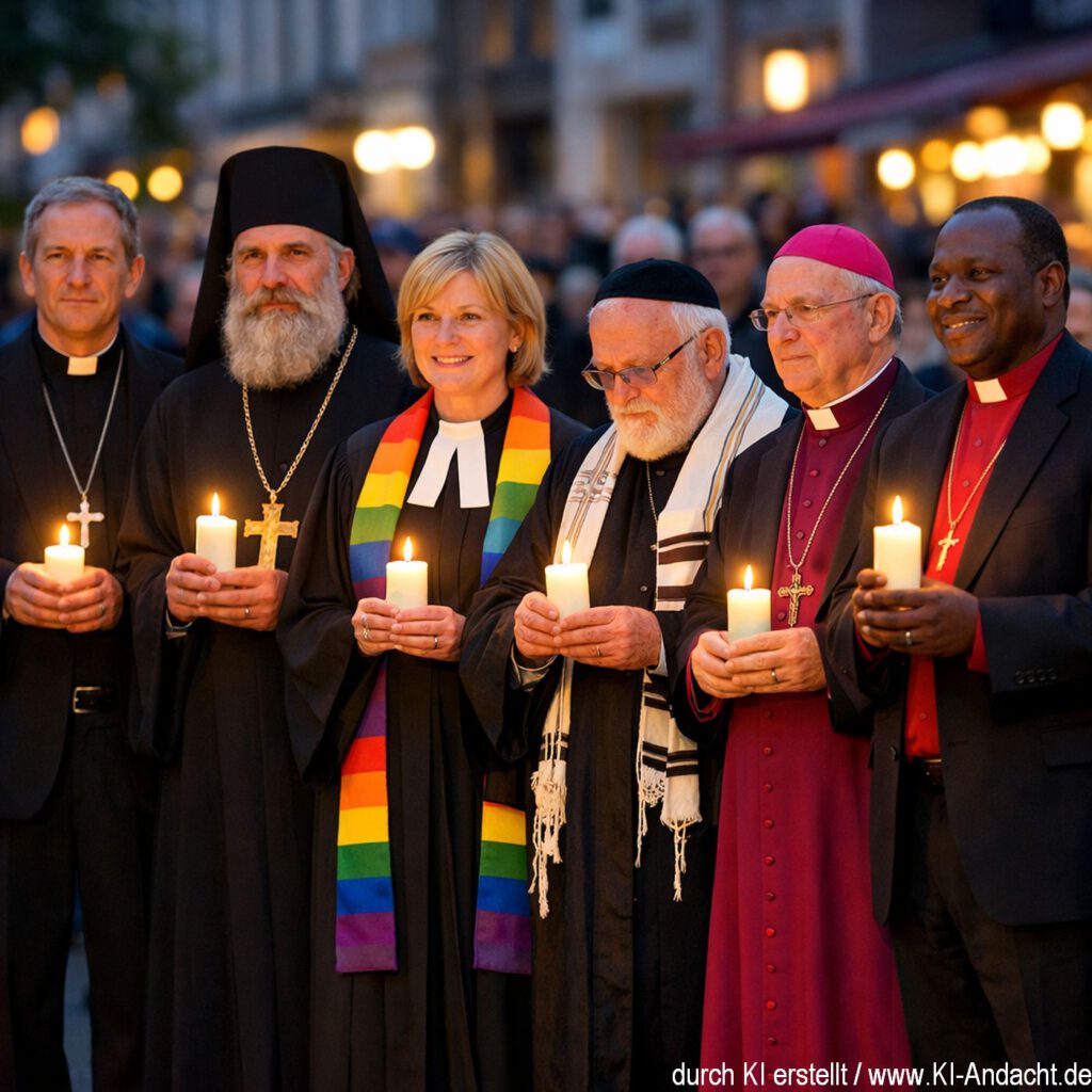 Geistliche unterschiedlicher christlicher Religionen, Sora, prompted by ChatGPT