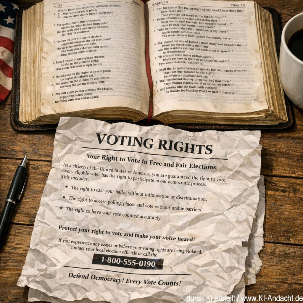 Die Bibel und ein Wahlrechtsdokument, Sora, prompted by ChatGPT