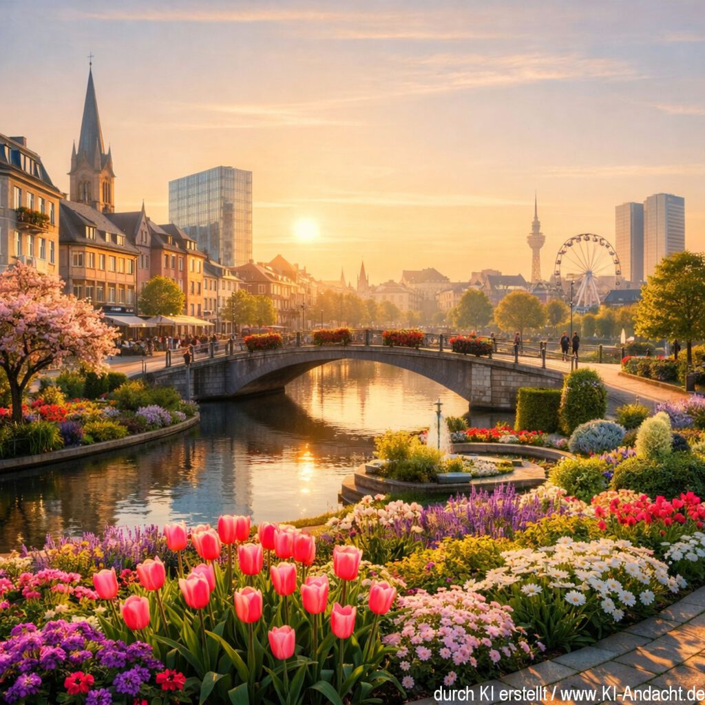 Stadt, die aufblüht, Sora, prompted by ChatGPT