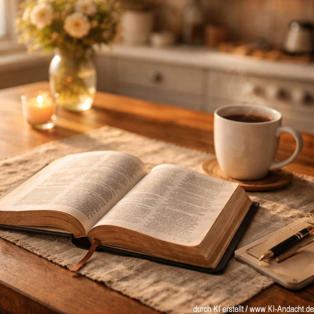 Bibel auf dem Frühstückstisch, Sora, prompted by ChatGPT