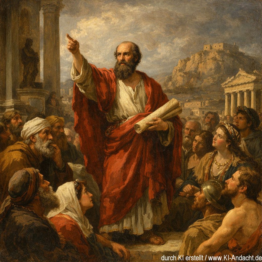 Paulus bei den Korinthern, Sora, prompted by ChatGPT