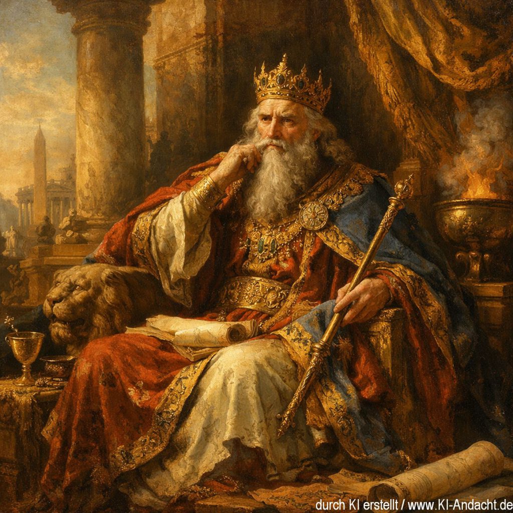 Ein alttestamentlicher König, Sora, prompted by ChatGPT