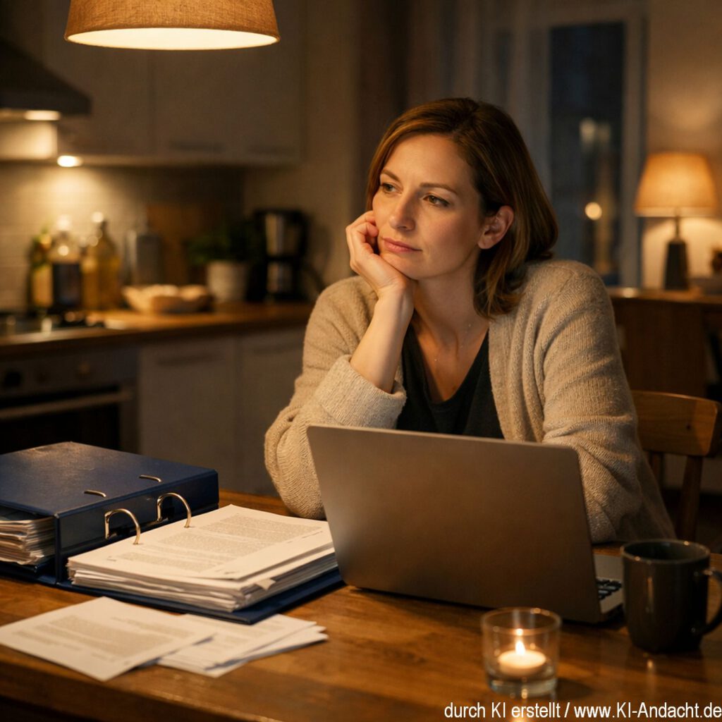 Nachdenklich am Küchentisch, Sora, prompted by ChatGPT