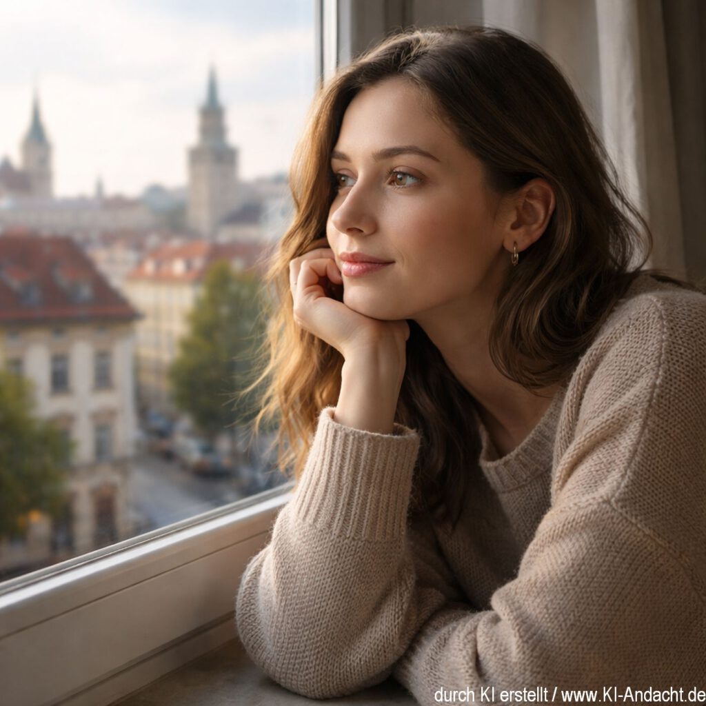 Sinnierend am Fenster, Sora, prompted by ChatGPT