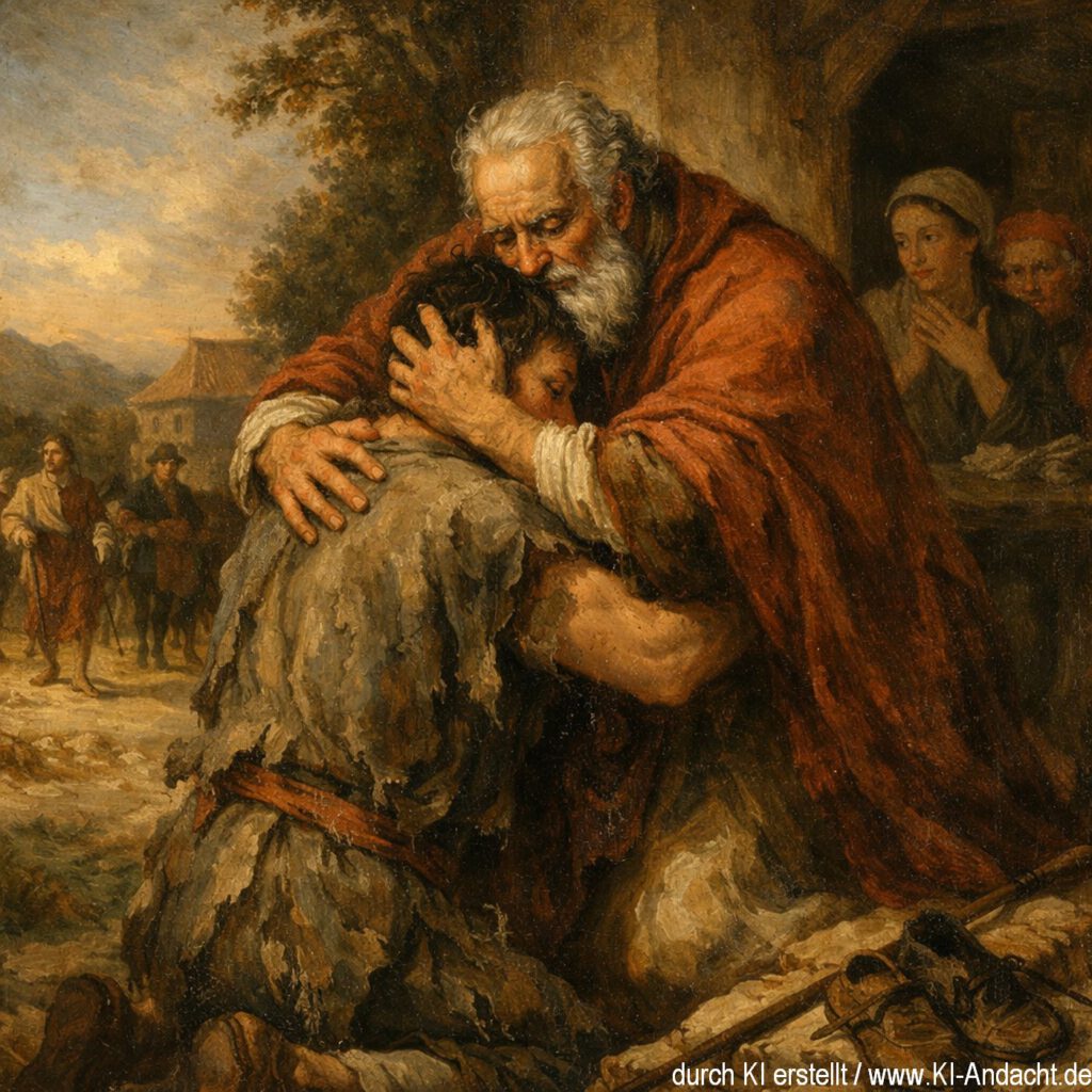 Das Gleichnis vom verlorenen Sohn ist nah am heutigen Leben, Sora, prompted by Michael Voß