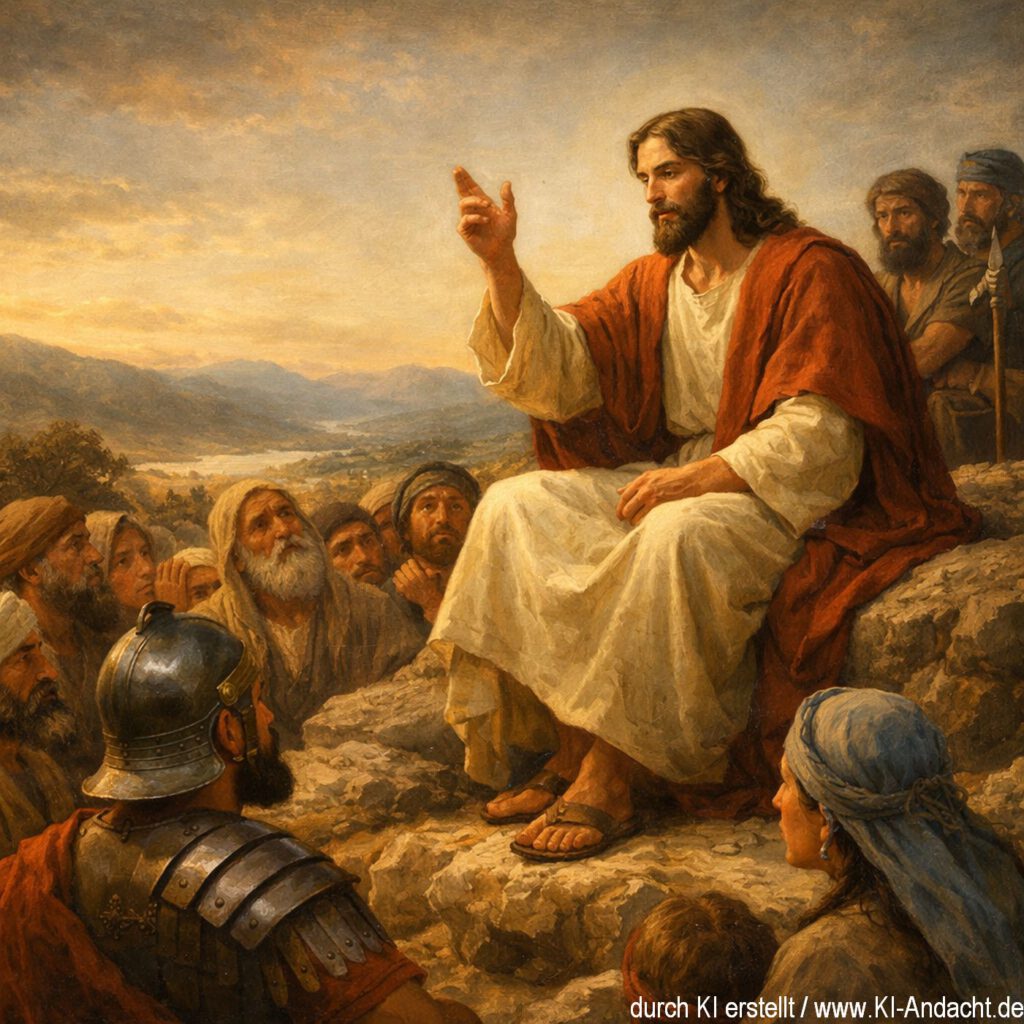 Jesus bei der Bergpredigt, Sora, promptd by ChatGPT
