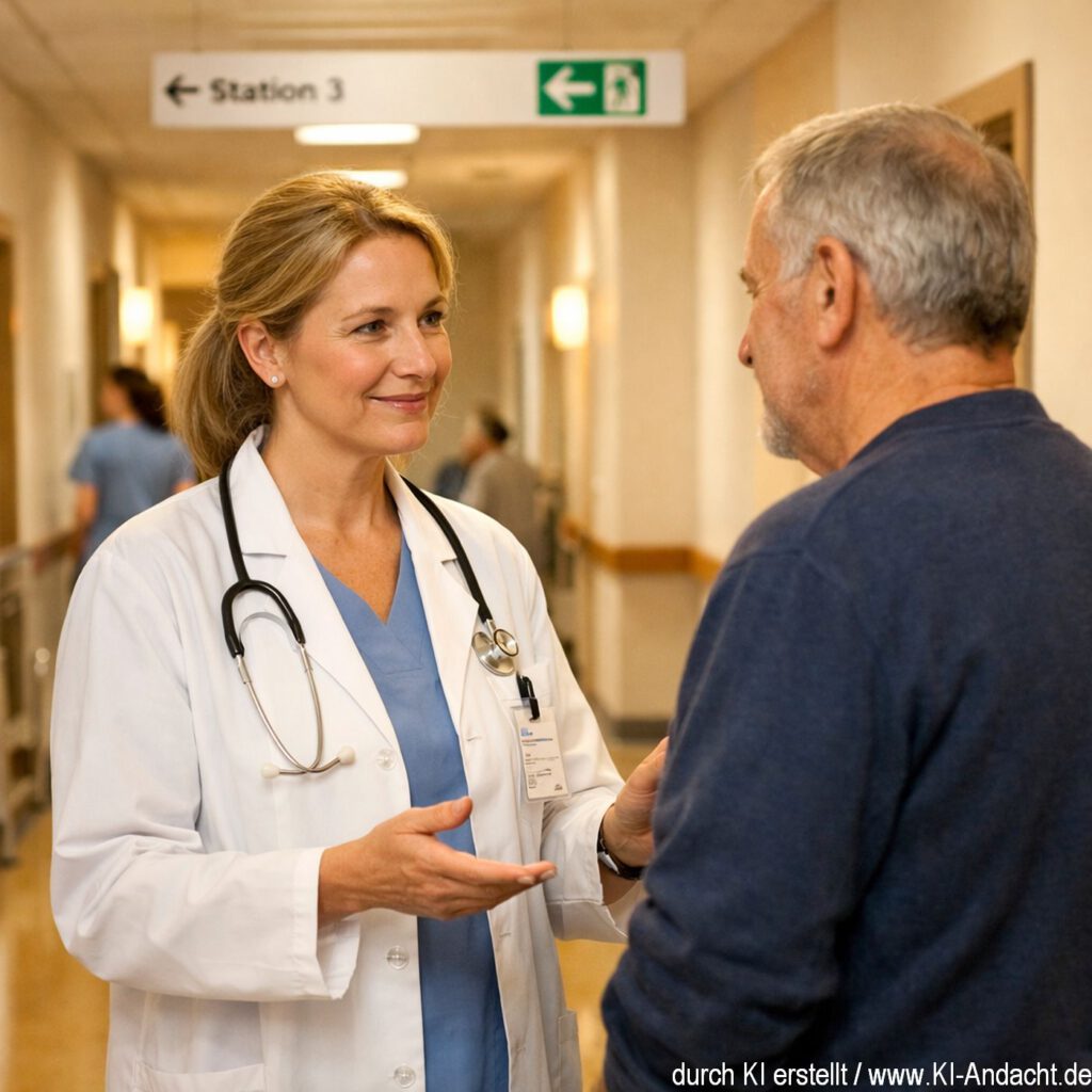 Ärztin und Patient, Sora, prompted by ChatGPT