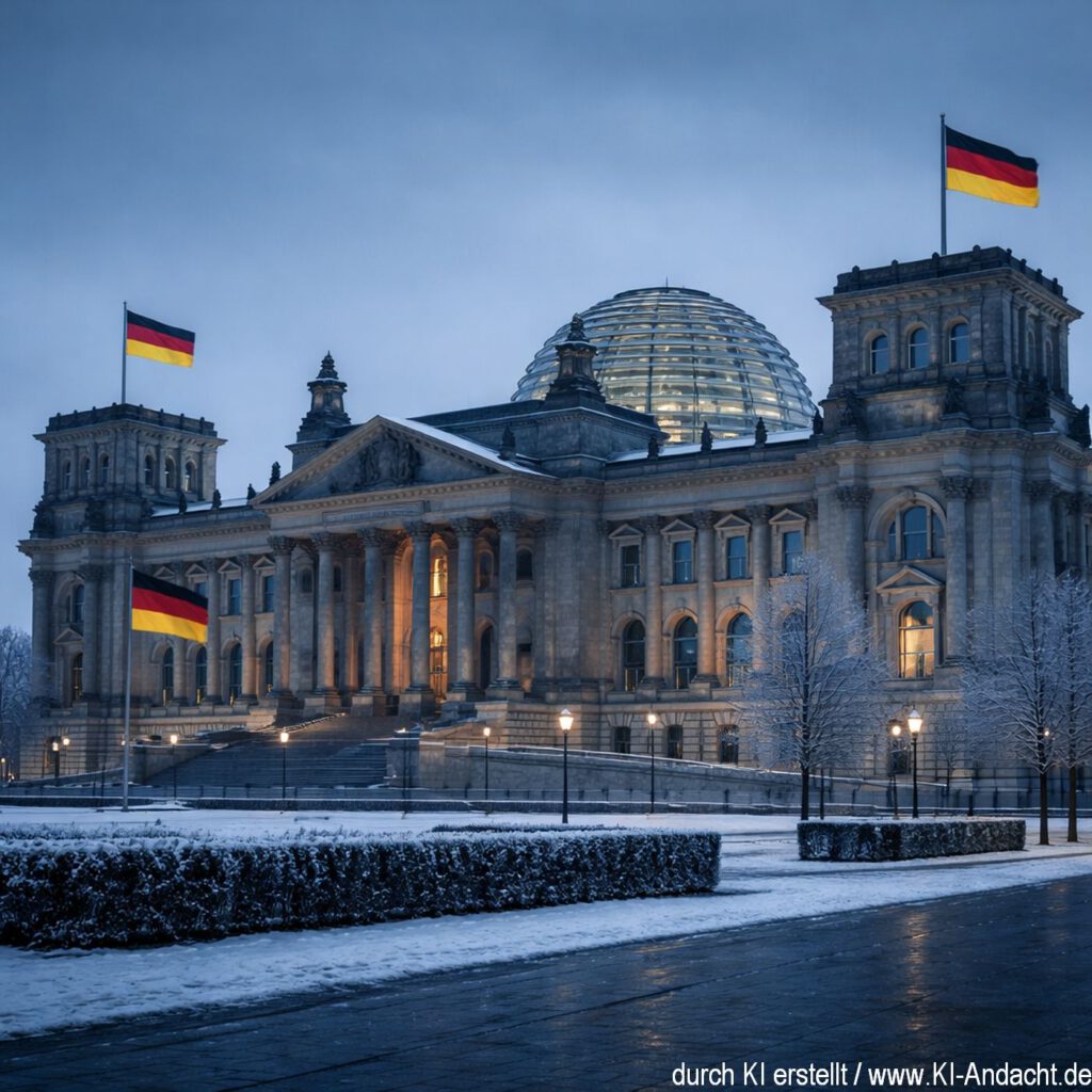 Im Reichtsgsgebäude tagt heute der Bundestag, Sora, prompted by ChatGPT