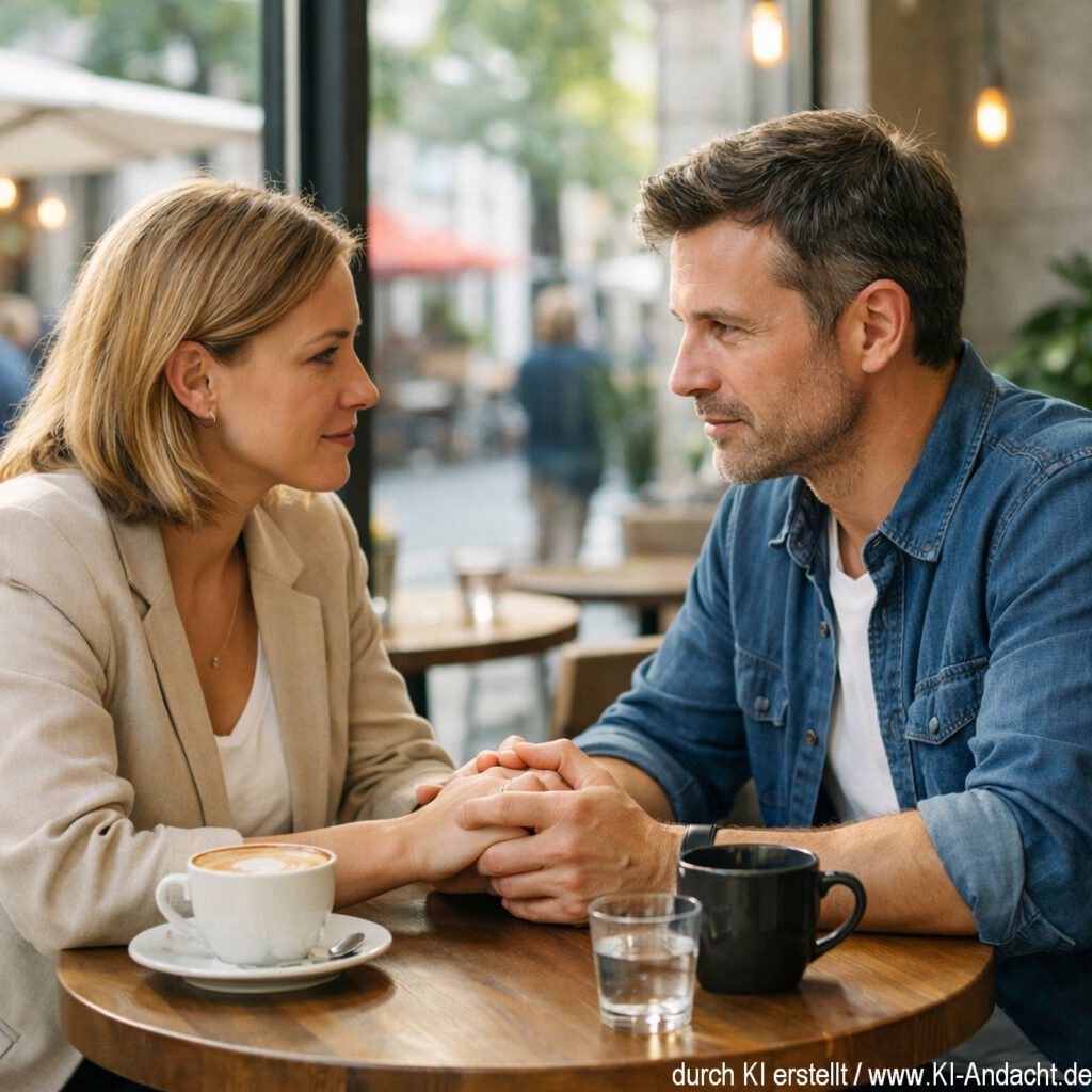 Klärendes Gespräch im Café, Sora, prompted by ChatGPT
