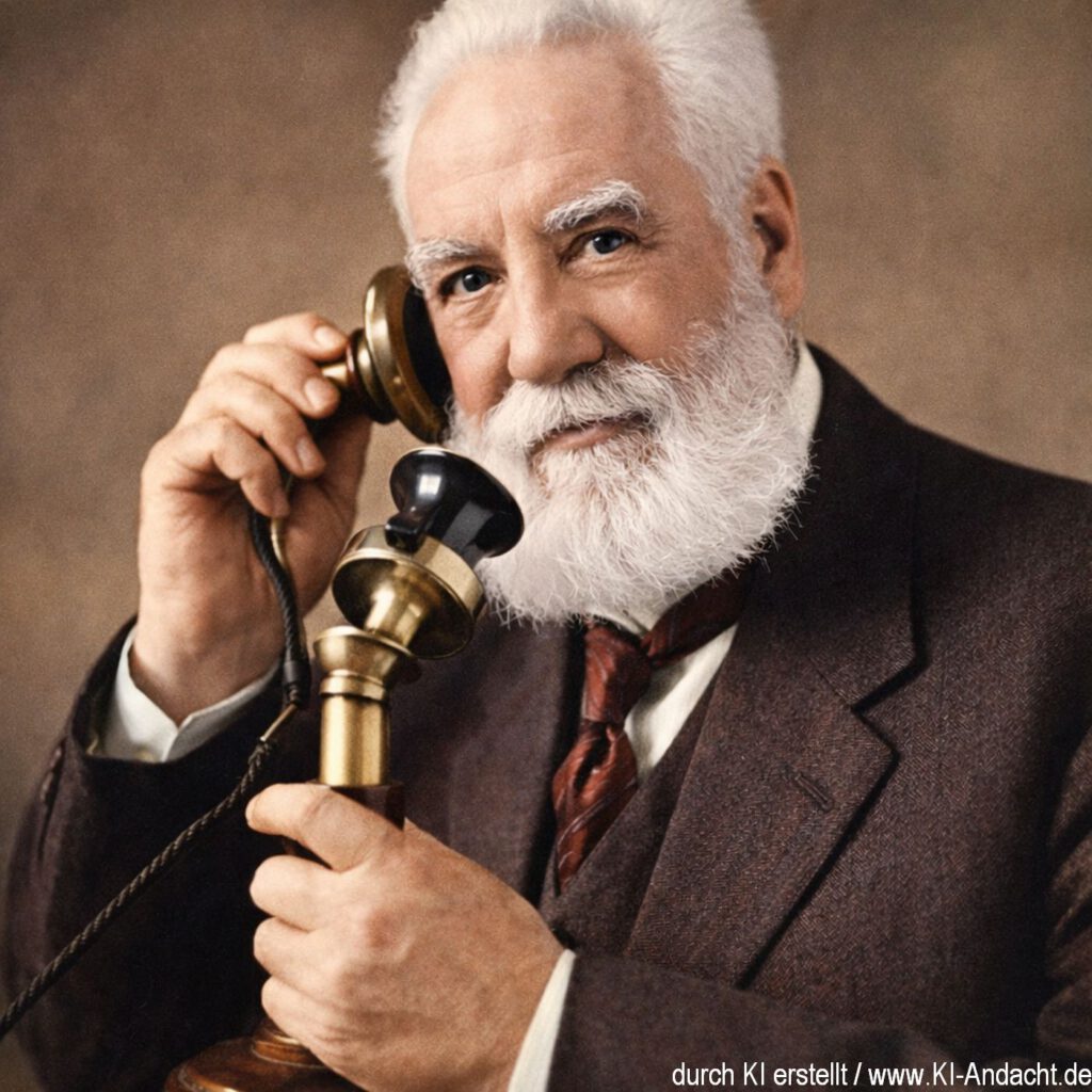 Am 7. März 1876 erhielt Alexander Graham Bell das Patent für eine Erfindung, die unsere Welt verändert hat: das Telefon, Sora, prompted by Michael Voß
