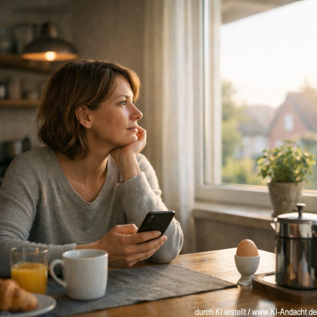 Gedankenverlorener Morgenblick, Sora, prompted by ChatGPT