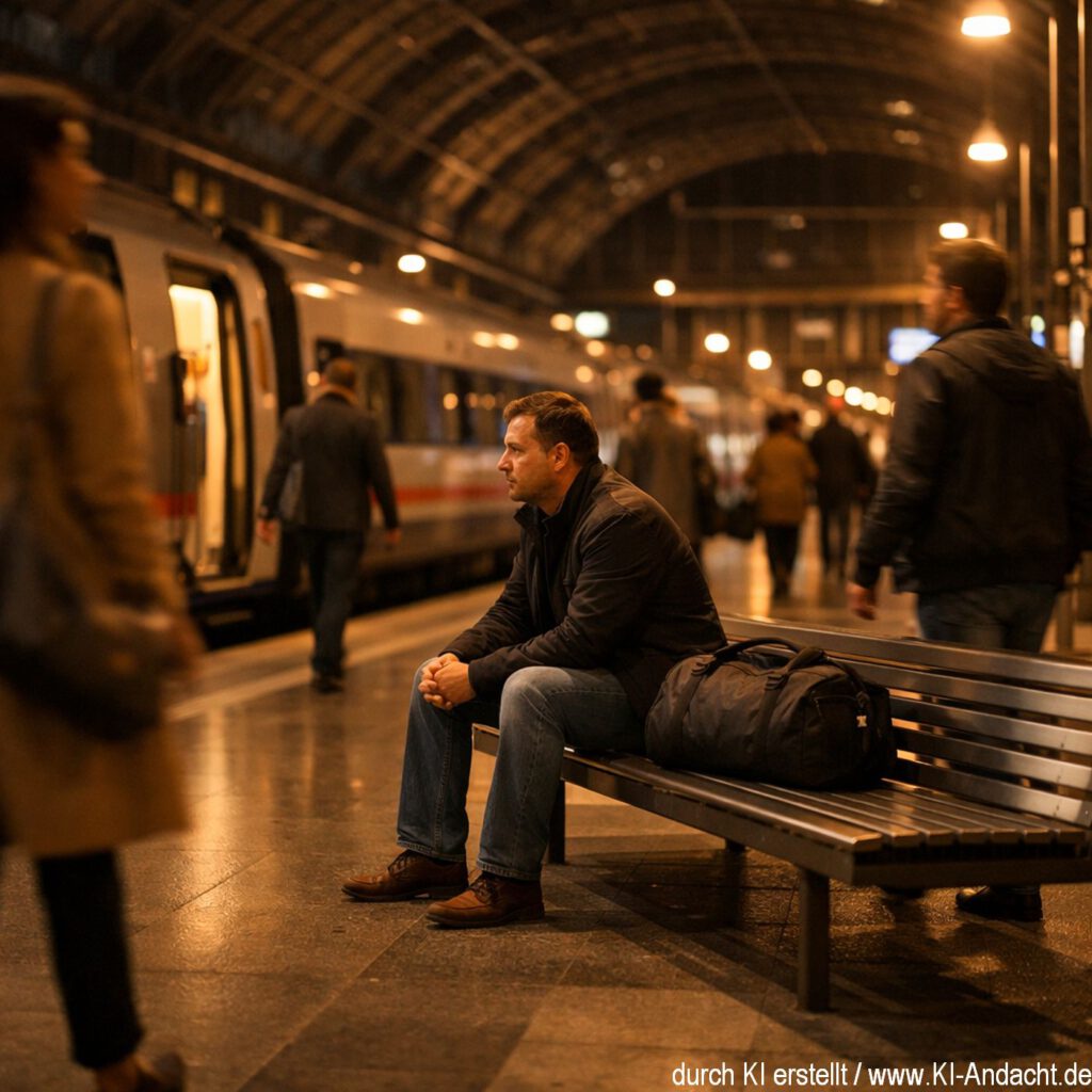 Warten auf dem Bahnhof, Sora, prompted by ChatGPT