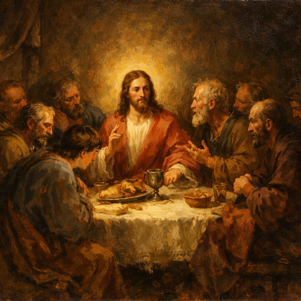 Jesus mit dem Jüngern, Sora, prompted by ChatGPT