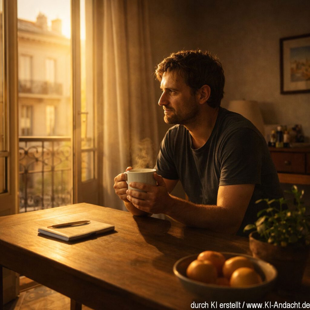 Wenn erstes warmes Sonnenlicht ins Zimmerfällt, kommen spürbare Ruhe und neue Hoffnung, Sora, prompted by ChatGPT