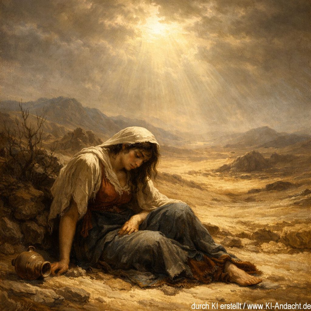 Hagar in der Wüste, Sora, prompted by ChatGPT