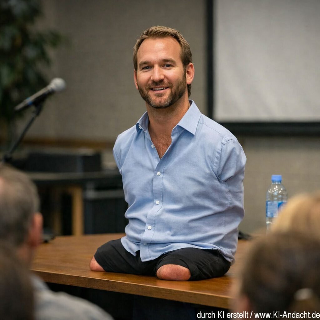 Nick Vujicic - wie ihn die KI sieht, Sora, prompted by ChatGPT