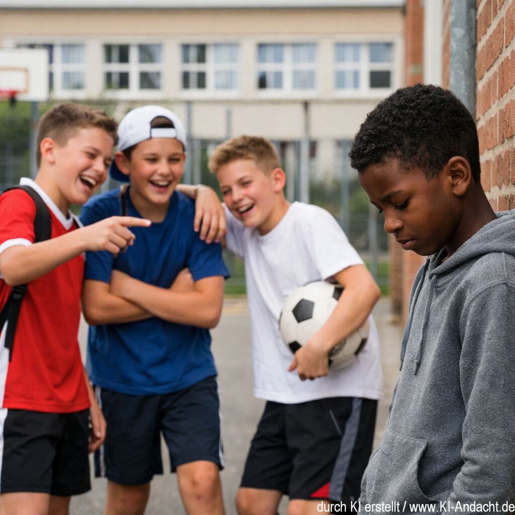Ausgrenzung auf dem Schulhof, Sora, prompted by ChatGPT