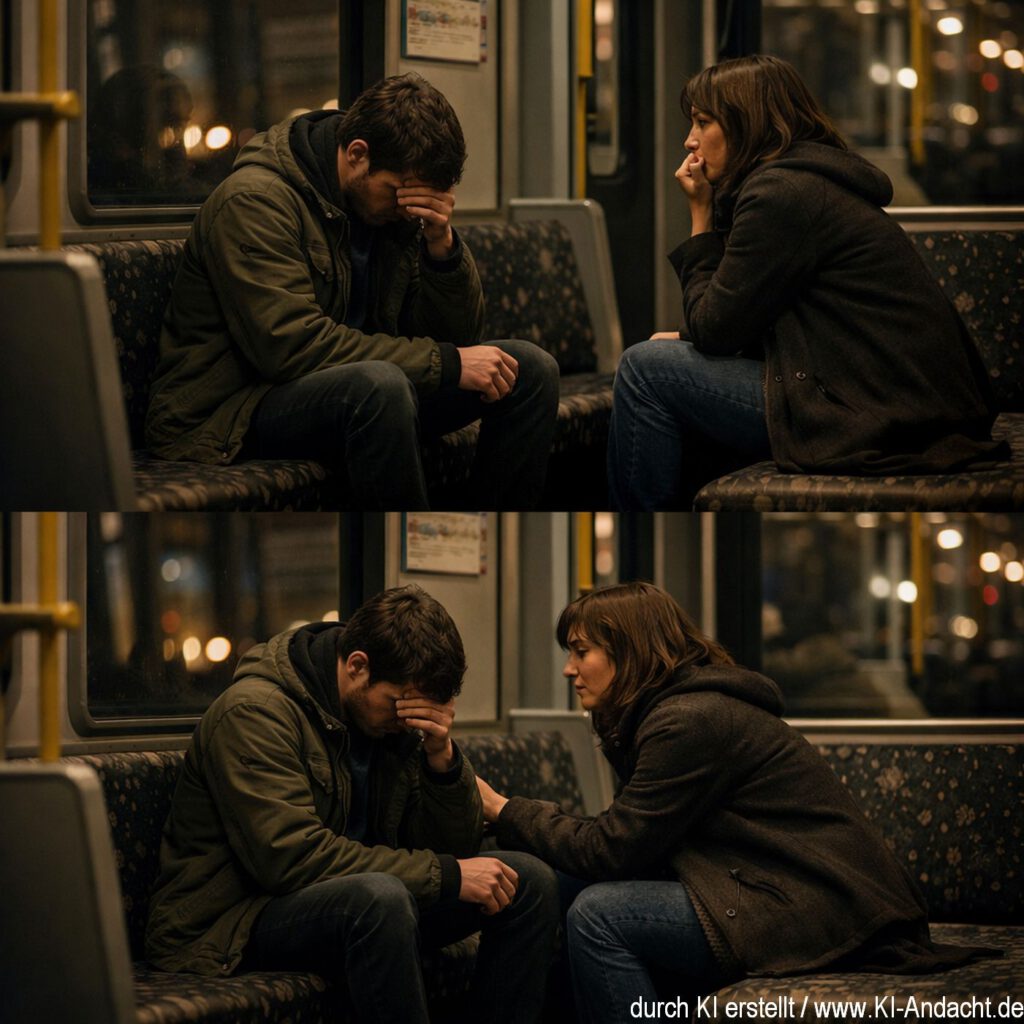 Hilfe im Zug, Sora, prompted by ChatGPT