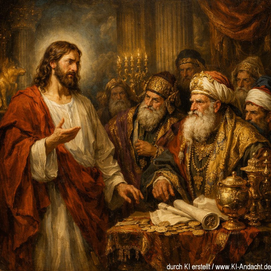 Jesus steht vor den Pharisäern, Sora, prompted by ChatGPT