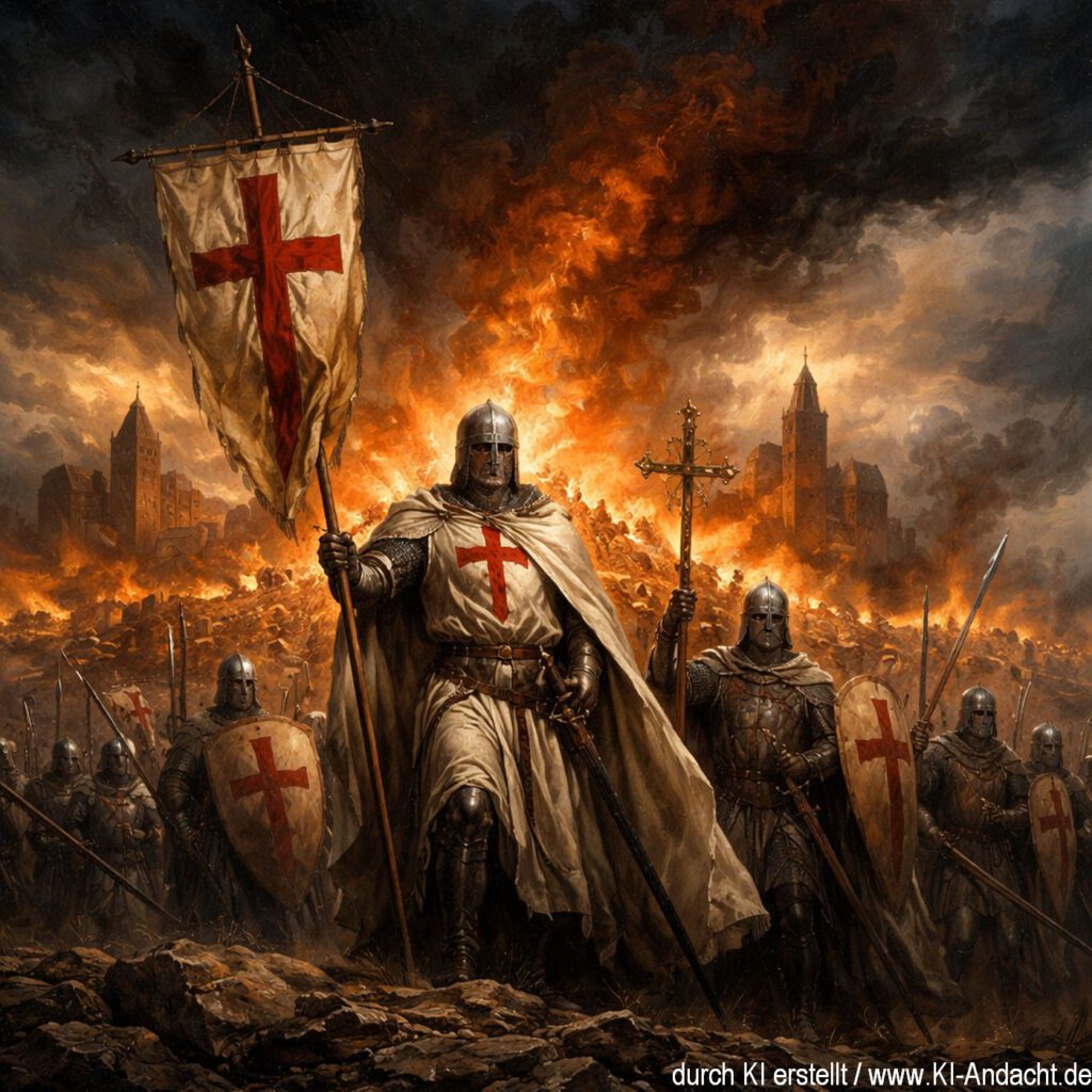 Auch auf den Kreuzzügen wurde Jesus Namen missbraucht, Sora, prompted by ChatGPT