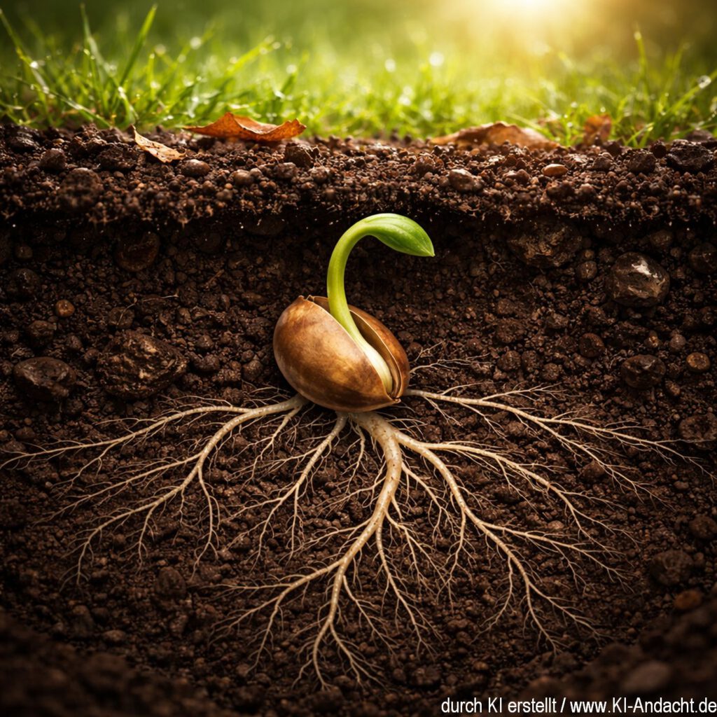 Ein Samen wächst am Anfang im Verborgenen, Sora, prompted by ChatGPT