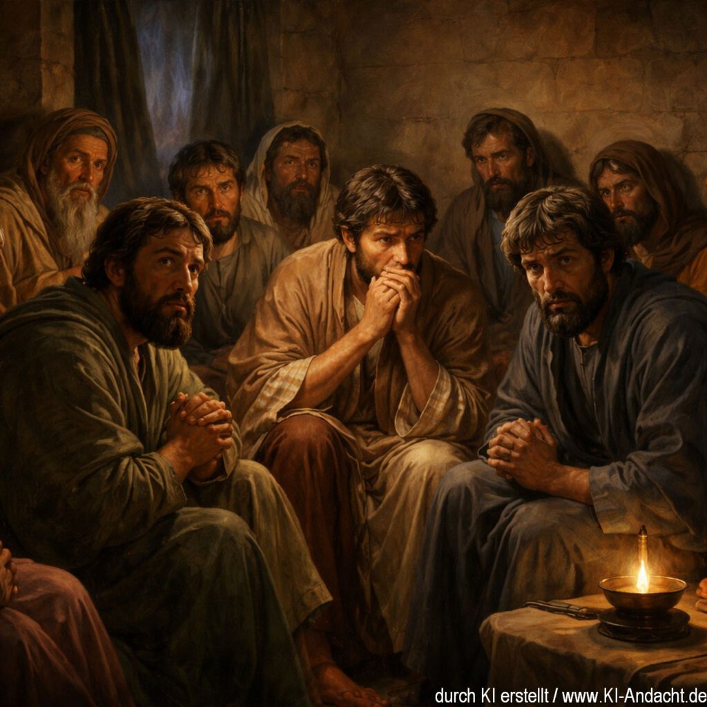 Die Jünger sind führungs- und ratlos, Sora, prompted by ChatGPT