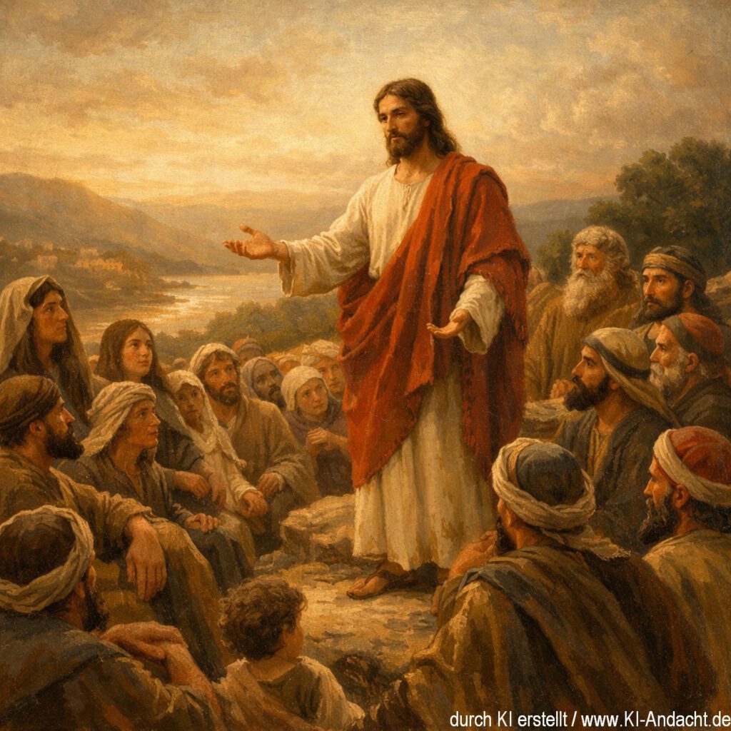 Jesus spricht über die Feindesliebe, Sora, prompted by ChatGPT