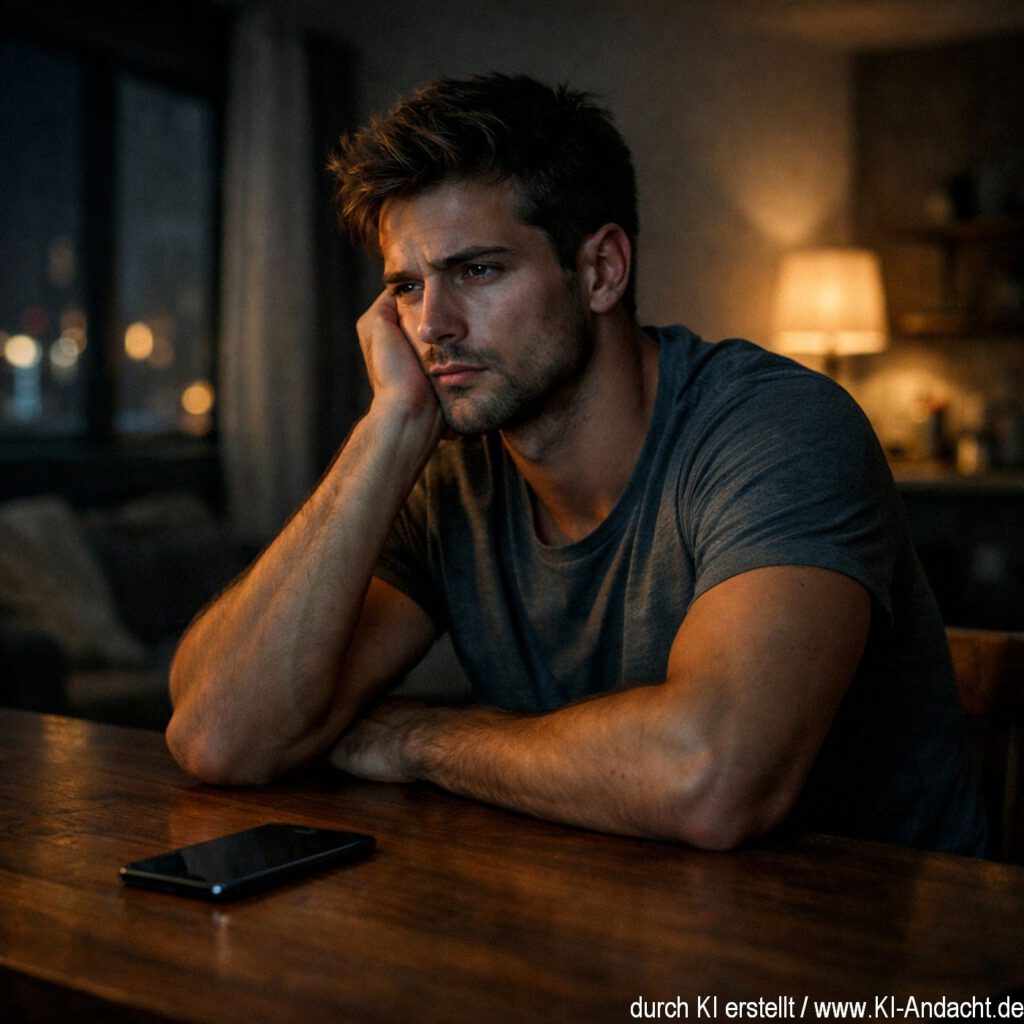 Blick ins Leere, innerer Unruhe und Angst, Sora, prompted by ChatGPT