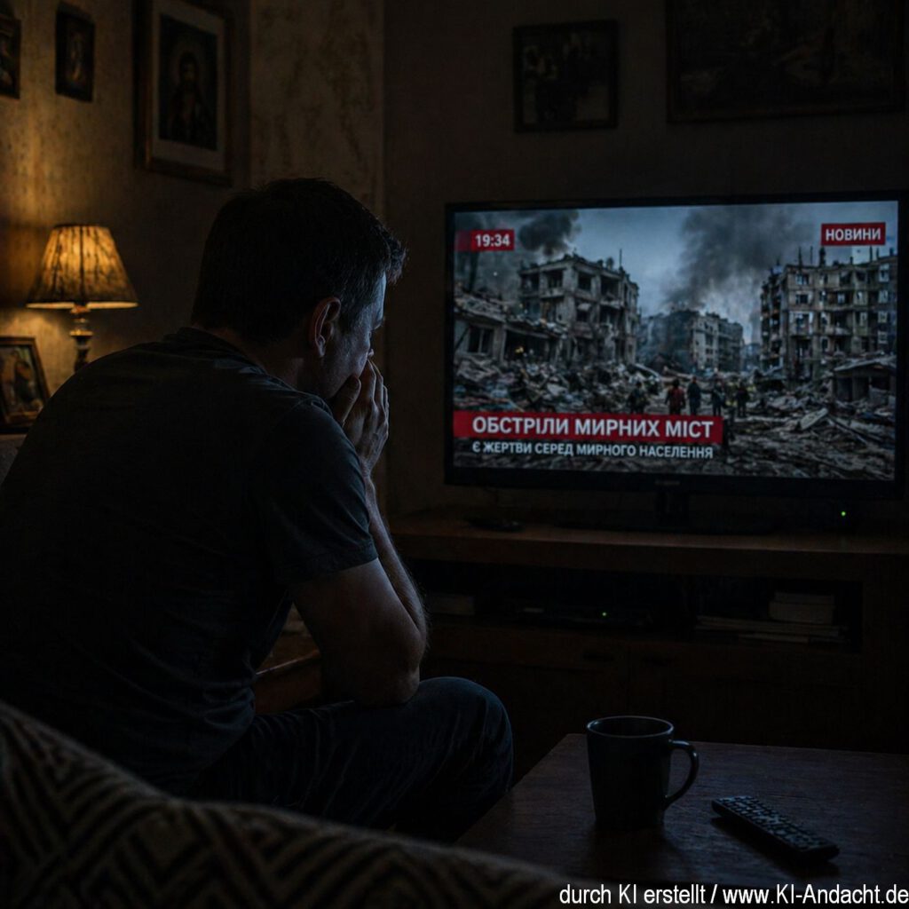 Besorgter Blick auf Kriegsberichterstattung, ChatGPT