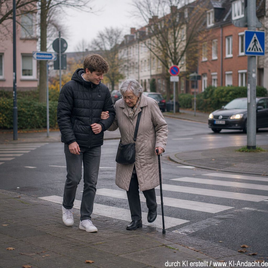 Hilfe auf der regnerischen Straße, ChatGPT
