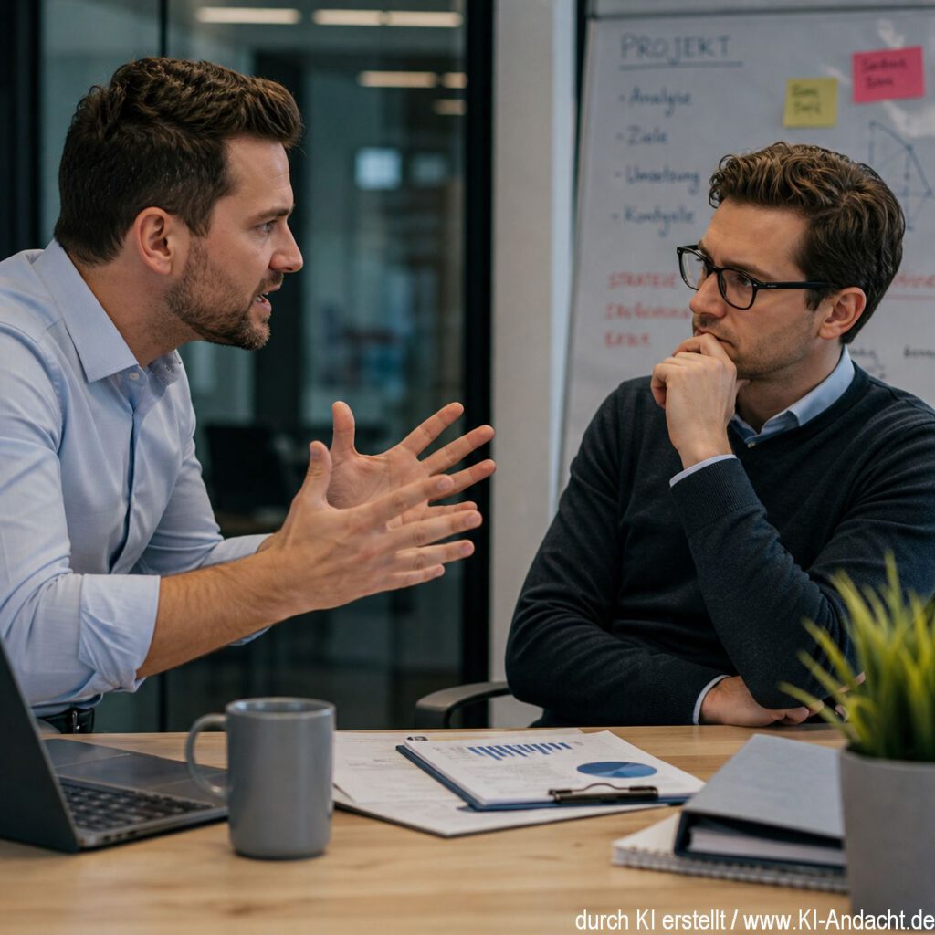 Intensive Diskussion im Büro, ChatGPT