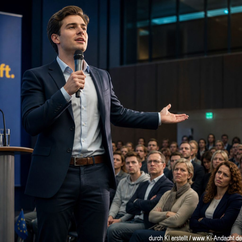 Öffentliche Rede in einem modernem Auditorium, ChatGPT
