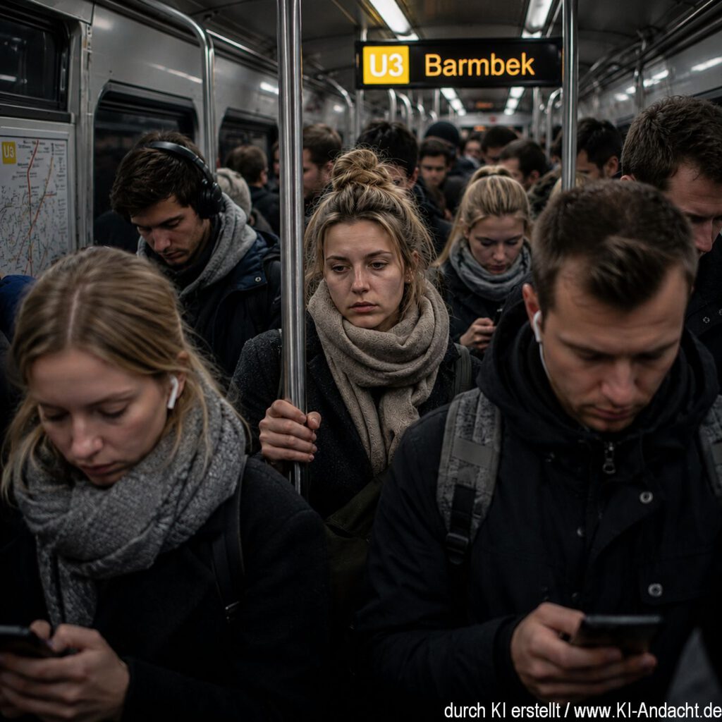 Vollbesetzte U-Bahn in Hamburg, ChatGPT