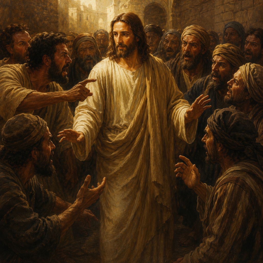 Jesus schlichtet einen Streit, ChatGPT