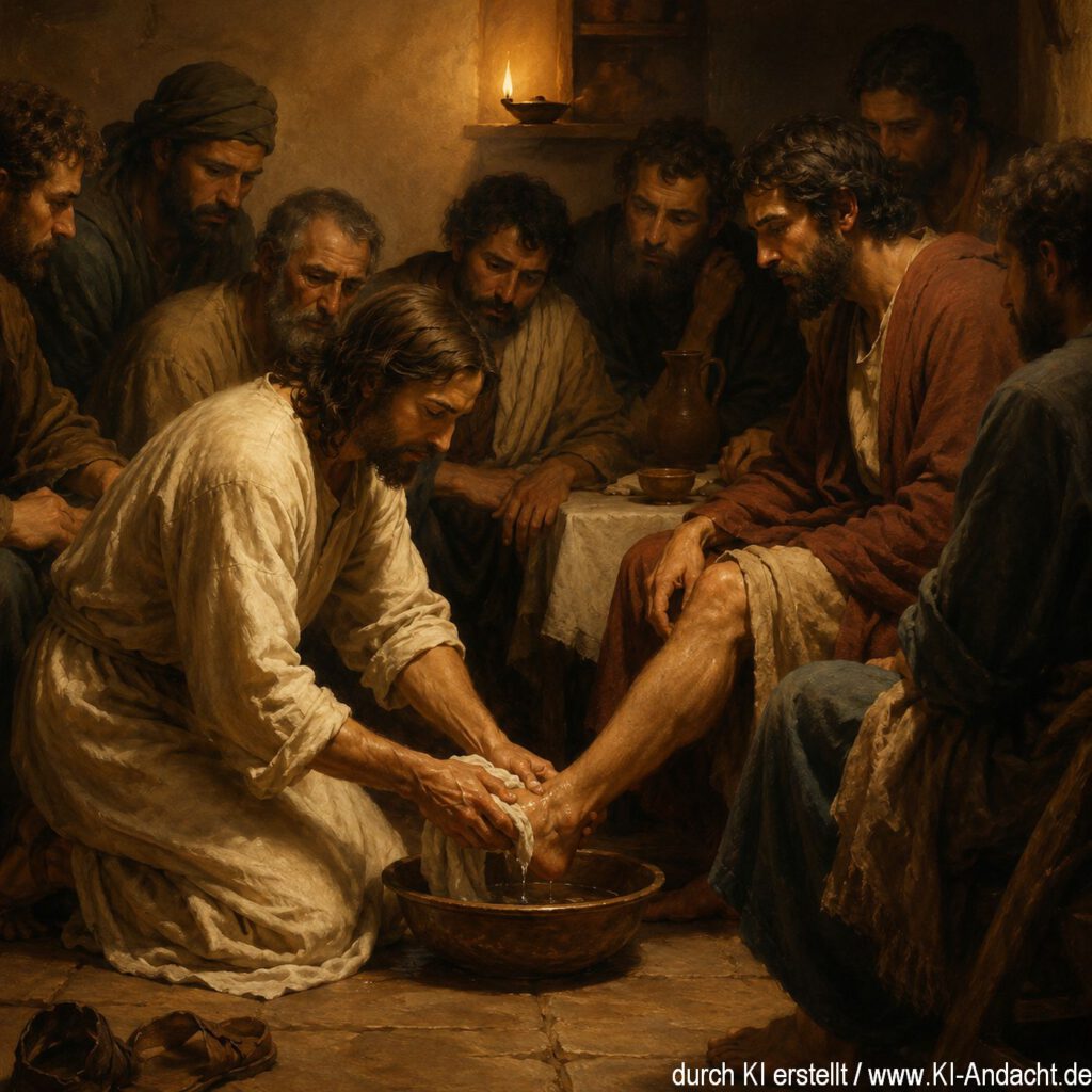 Jesus wäscht die Füße anderer Menschen, ChatGPT