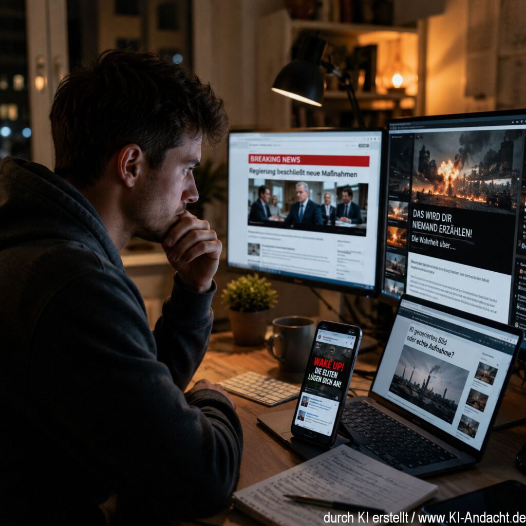 Widersprüchliche Nachrichten und KI-Bilder sollte man sofort überprüfen, ChatGPT