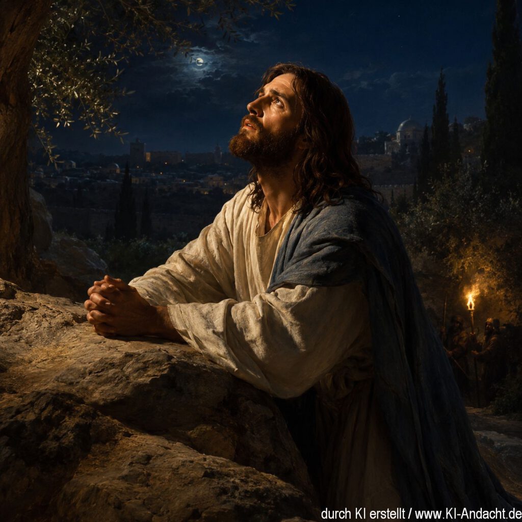 Jesus betet kurz vor seiner Verhaftung, ChatGPT