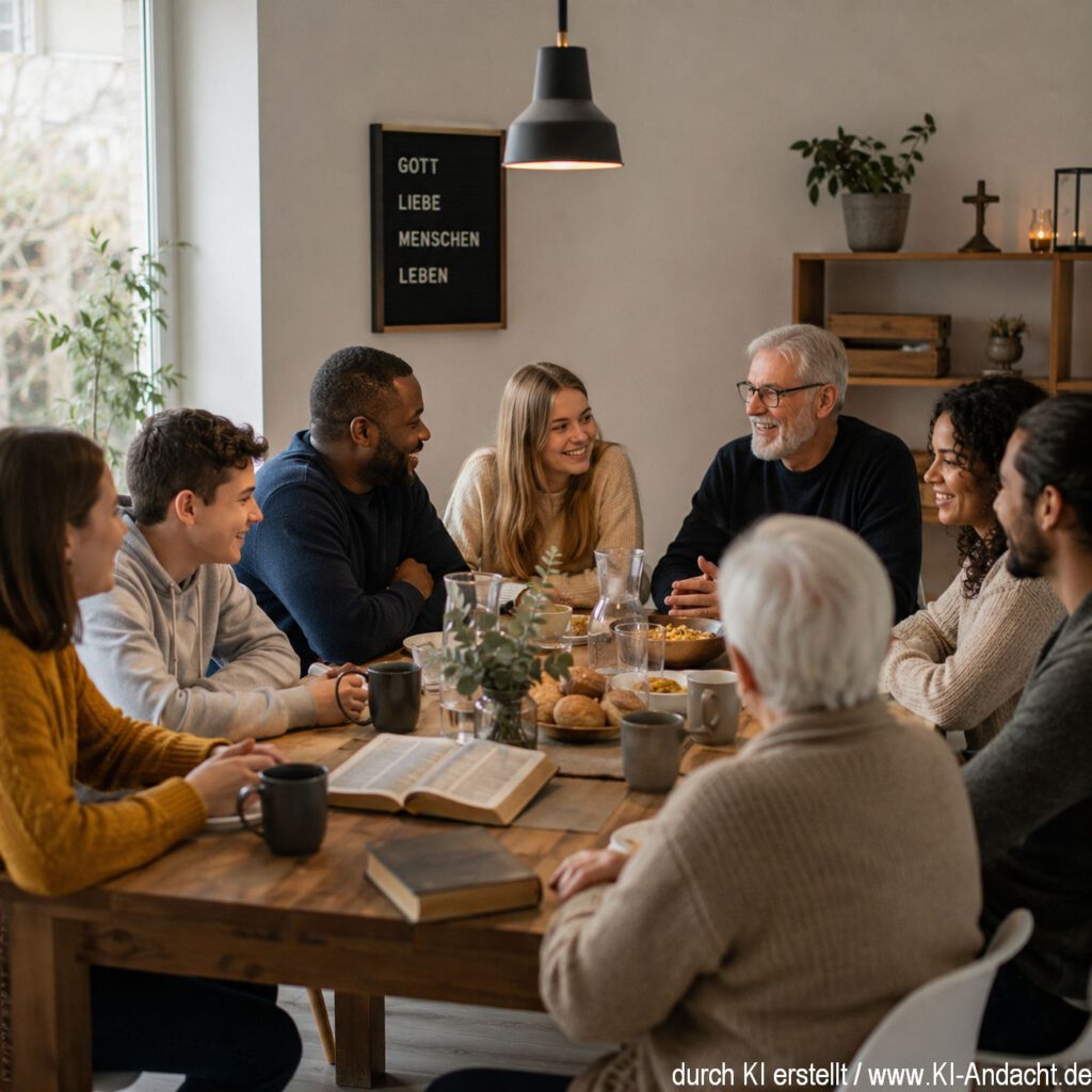 Christlichen Gemeinschaft an einem Tisch, ChatGPT
