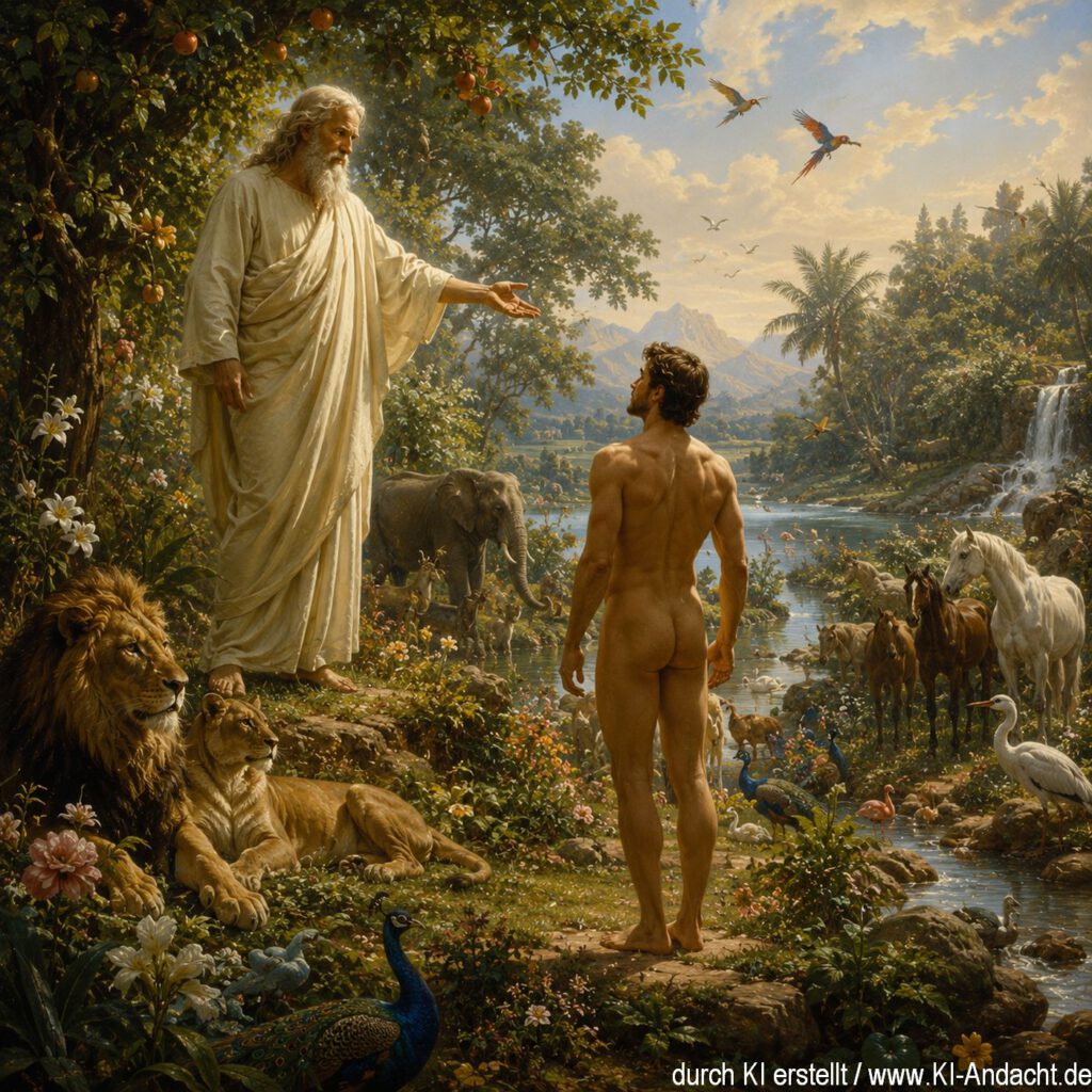 Im Paradies - Gott und Adam, ChatGPT