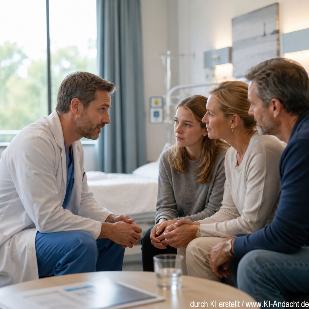 Ernstes und mitfühlendes Gespräch mit dem Arzt, ChatGPT
