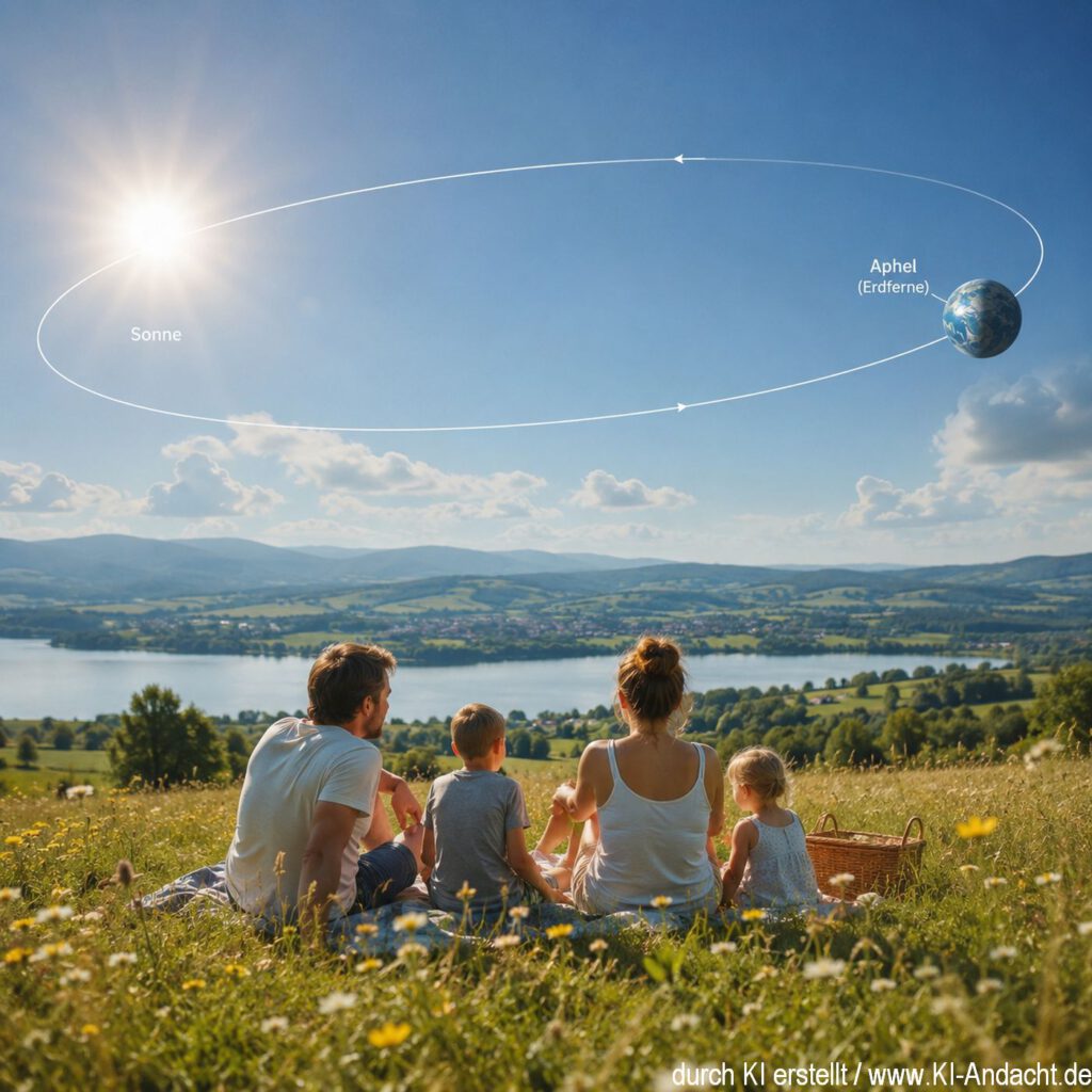 Wärme, obwohl die Erde ganz weit von der Sonne weg ist, ChatGPT